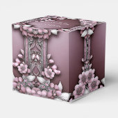 Roze Floral Favor Box Bedankdoosjes