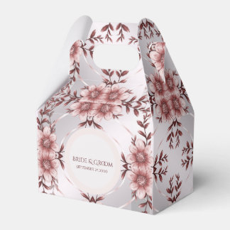 Roze Floral Favor Box Bedankdoosjes