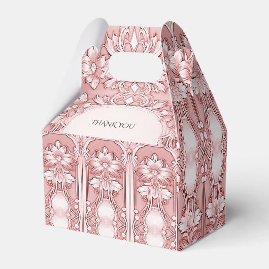 Roze Floral Favor Box Bedankdoosjes (Achterkant)
