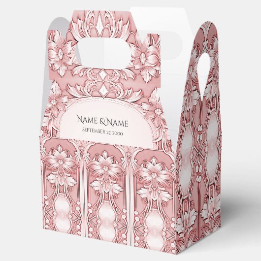 Roze Floral Favor Box Bedankdoosjes (Geopend)