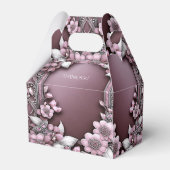 Roze Floral Favor Box Bedankdoosjes (Achterkant)