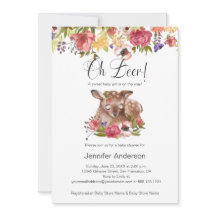 Roze Floral Fawn Oh Deer Girl Baby shower