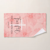 Roze Floral Fear not Isaiah 41:10 Bijbelversie Handdoek (Handdoek)