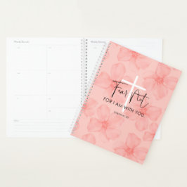 Roze Floral Fear not Isaiah 41:10 Bijbelversie Planner
