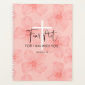 Roze Floral Fear not Isaiah 41:10 Bijbelversie Planner (Voorkant)