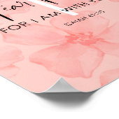 Roze Floral Fear not Isaiah 41:10 Bijbelversie Poster (Hoek)