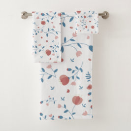 Roze Floral Feminine Style, handgeschreven stijl Bad Handdoek