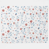 Roze Floral Feminine Style, handgeschreven stijl Fleece Deken (Voorkant (Horizontaal))