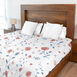 Roze Floral Feminine Style, handgeschreven stijl Fleece Deken