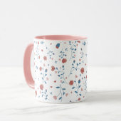 Roze Floral Feminine Style, handgeschreven stijl Mok (Voorkant links)