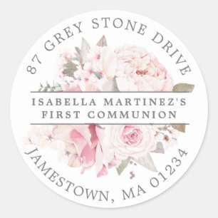Roze Floral First Community Return Address Label