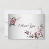 Roze Floral Flat Hartelijk dank Bedankkaart (Voorkant)