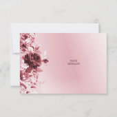 Roze Floral Flat Hartelijk dank Bedankkaart (Achterkant)