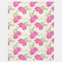 Roze Floral Fleece Blanket