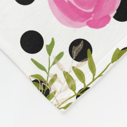 Roze Floral Fleece Blanket (Hoek)