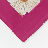 Roze Floral Fleece Blanket (Hoek)