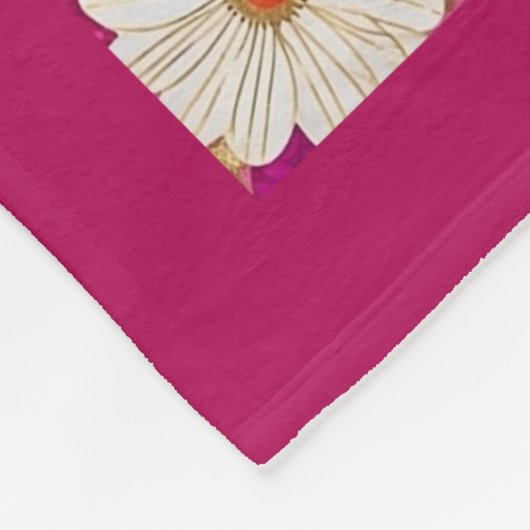 Roze Floral Fleece Blanket (Hoek)