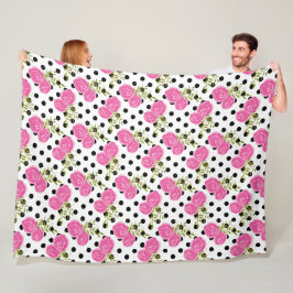 Roze Floral Fleece Blanket Deken