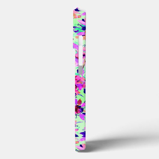 Roze Floral Flower Hoesje-Mate iPhone Case (Achterkant / Links)