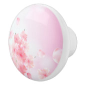 Roze Floral Flowers Feminine Girly Keramische Knop (Rechts)