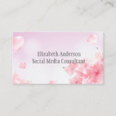 Roze Floral Flowers Feminine voor haar Visitekaartje (Voorkant)