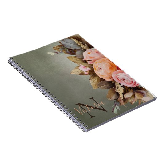 Roze Floral Foilage  Notitieboek (Rechterzijde)