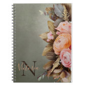 Roze Floral Foilage  Notitieboek (Voorkant)