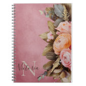 Roze Floral Foilage  Notitieboek (Voorkant)
