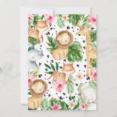 Roze Floral Foliage Safari Birthday Hartelijk dank Kaart (Achterkant)