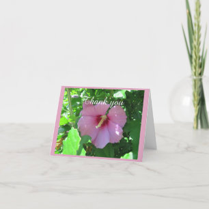 Roze Floral fotografie Bedankkaart