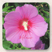 Roze Floral fotografie Bier Onderzetter (Voorkant)