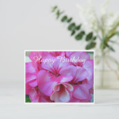 Roze Floral Fotografie Birthday Kaart (Staand voorkant)