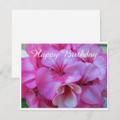 Roze Floral Fotografie Birthday Kaart (Voorkant / Achterkant)