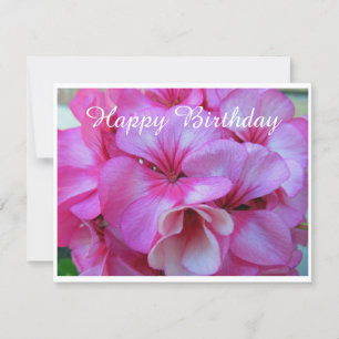 Roze Floral Fotografie Birthday Kaart