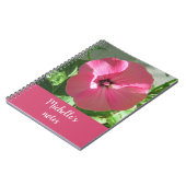 Roze Floral Fotografie Naam Notitieboek (Linkerzijde)
