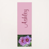 Roze Floral Fotografie Naam Yogamat (Voorkant)