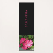 Roze Floral Fotografie Naam Yogamat (Voorkant)