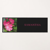 Roze Floral Fotografie Naam Yogamat (Voorkant (horizontaal))