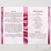 roze floral Funeral Program sjabloon (Achterkant)