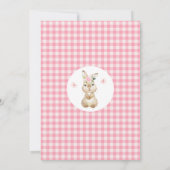 Roze Floral Furry Bunny Birthday Hartelijk dank Kaart (Achterkant)
