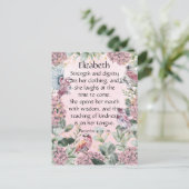 roze Floral Garden Proverbs 31 Bijbel Briefkaart (Staand voorkant)