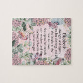 roze Floral Garden Proverbs 31 Bijbel Legpuzzel (Horizontaal)