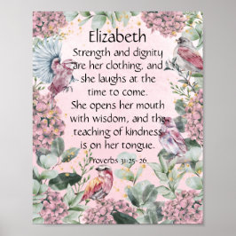  roze Floral Garden Proverbs 31 Bijbel Poster