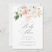 Roze Floral Garden Spring Baby shower Kaart (Voorkant)