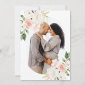 Roze Floral Garden Spring Baby shower Kaart (Achterkant)