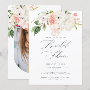 Roze Floral Garden Spring Bridal Shower Kaart