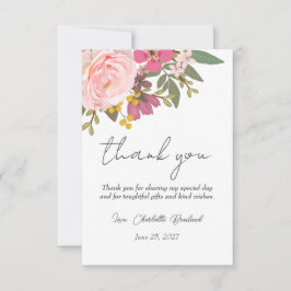 Roze Floral Garden Spring Vrijgezellenfeest Bedankkaart