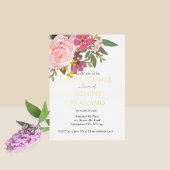 Roze Floral Garden Spring Vrijgezellenfeest Folie Uitnodiging