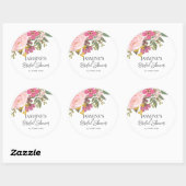 Roze Floral Garden Spring Vrijgezellenfeest Ronde Sticker (Vel)
