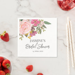 Roze Floral Garden Spring Vrijgezellenfeest Servet